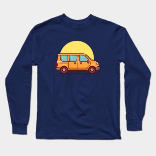 Van Car Cartoon Illustration Long Sleeve T-Shirt